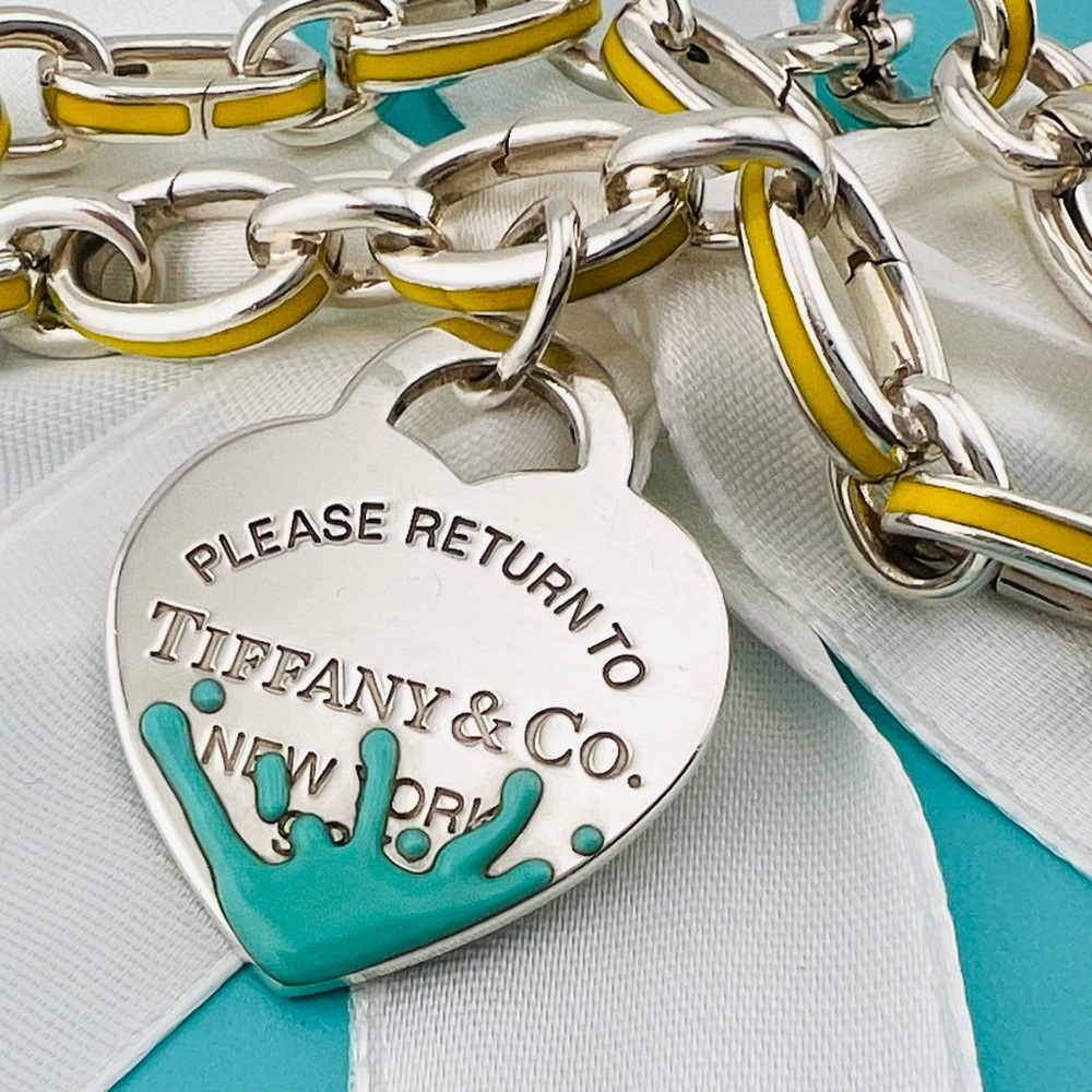 Large Return To Tiffany Blue Splash Heart Charm